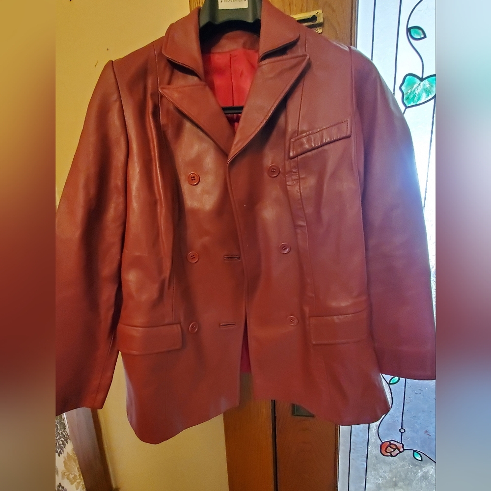 Vintage leather dress jacket